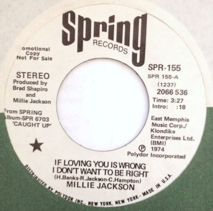 Millie Jackson If loving you is wrong I donÂ´t want to be right Promo