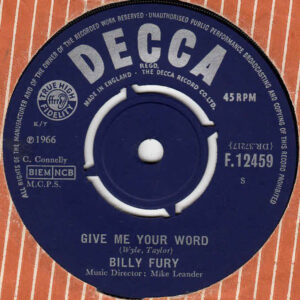Billy Fury Give me your word