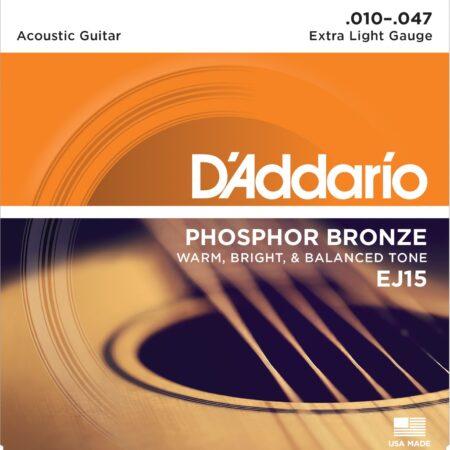 D´ Addario Acoustic guitar. Phosphor bronze. EJ 15