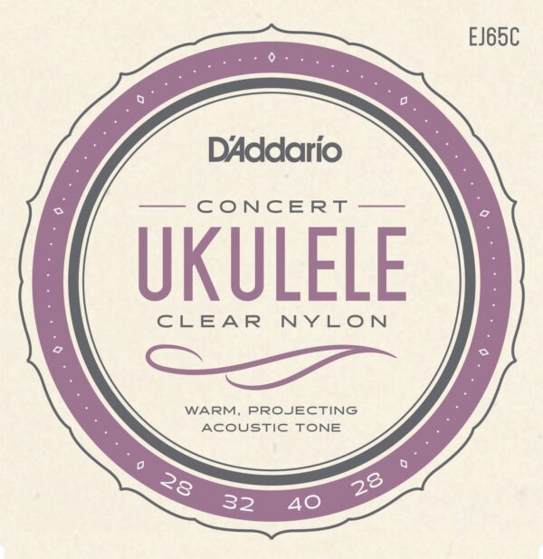 D´ Addario Concert Ukulele Clear Nylon EJ65C