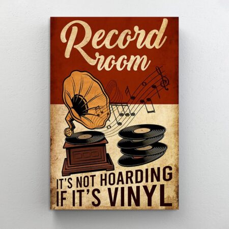 Metallskylt Record Room. It's not hoarding if it's vinyl