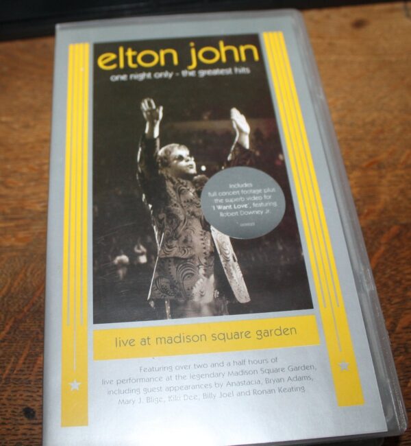 VHS Elton John One night only Live at Madison Square Garden